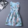 Casual Print Dress Women Fashion Printing Sleeveless Vest Dress Vintage Woman Tutu Party Dresses