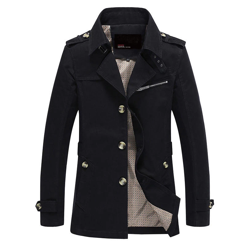 Men Jacket Coat Long Section Fashion Trench Coat Jaqueta Masculina Veste Homme Casual Fit Overcoat Jacket Outerwear 5XL