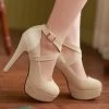 Fashion Platform Pumps Sexy High Heeled Shoes Thin Heels Round Toe Platform Shoes Women's Wedding Shoes Size 34-42