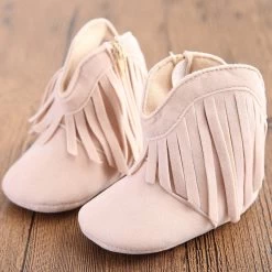 Moccasin Moccs Born Baby Girl Boy Kids Prewalker Solid Fringe Shoes Infant Toddler Soft Soled Anti-slip Boots Booties 0-1Yea