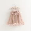 Summer Mesh Vest Girls Dress Baby Girl Princess Dress Fashion Sleeveless Petal Decoration Party Chlidren Clothes