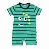 Born Baby Summer Cotton Boy Girl Totoro Striped Rompers One-piece Rompers Jumpsuits Infant Clothing 0-24M