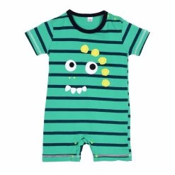 Born Baby Summer Cotton Boy Girl Totoro Striped Rompers One-piece Rompers Jumpsuits Infant Clothing 0-24M