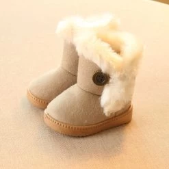 Winter Children Boots Thick Warm Shoes Cotton-Padded Suede Buckle Boys Girls Boots Boys Snow Boots Kids Shoes EU 21-35