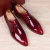 Mens Business Wedding Work Dress Bright Genuine Leather Shoes Point Toe Oxford Shoe Lace Up Korean Fashion