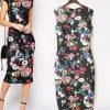 Autumn Beach Dresses Elegant Slim Women's Dresses Pencil Vestidos Floral Sexy Bodycon Long Party Sexy Dresses AA8062