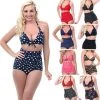 Push Up High Waist Swimsuit Women Bathing Suit Padded Bikini Set Retro Beachwear Plus Size Swimwear