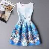 2XL Spring Summer Plus Size Women Print Floral Vest Dress Sleeveless A Line Party Fashion Dresses Vestido De Festa