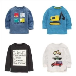 1-8 Years Boys T-shirt Kids Tees Baby Boy Brand T Shirts Children Tees Long Sleeve 100% Cotton Cardigan Sweater Jacket Shirts