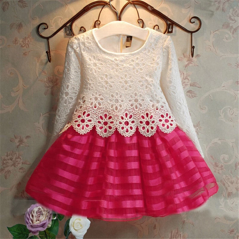 Girls Dresses Fashion Casual Summer Lace Crochet Tutu Dress Kids Girl Party Clothes For 2-6Y Children Vetement Fille
