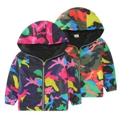 Arrival Spring/Autumn Boy And Girls Outwear Children's Camouflage Hooded Jackets Handsome Kid Long Sleeve Windbreaker CMB319