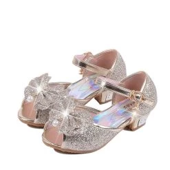 Children Fashion High Heels Sandals Princess Style Party Prom Shoes For Girls High Non-slip Buckle Sandals