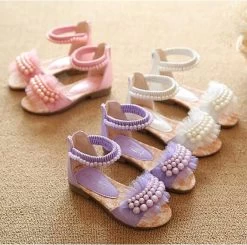 Children Sandals Girls Sandals Summer Fashion Kids Sandlas Cute Pearl Design Princess Shoes Girls Shoes