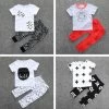 Kids Baby Summer Sets Born Cotton Short Sleeved Dots Monster Cartoon T-shirt + Pants Children Suit 0-3Y