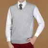 Autumn Winter Warm Cashmere Sweater Vest Men Classic Sleeveless Coat Wool Solid Color V-Neck Pullover Men Jersey Casual