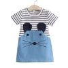 2-7Y Summer Children's Dresses Casual Striped Girls A-line Dresses Fashion Short Sleeve T-shirt Dresses For Kids Girls