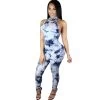 Backless Halter Jumpsuit Printed Bodysuit