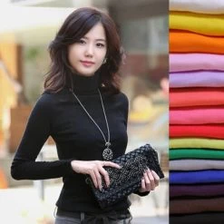 High Fashion Spring Autumn Winter Sweater Women Wool Turtleneck Pullovers Long Sleeve Plus Size Women Clothing