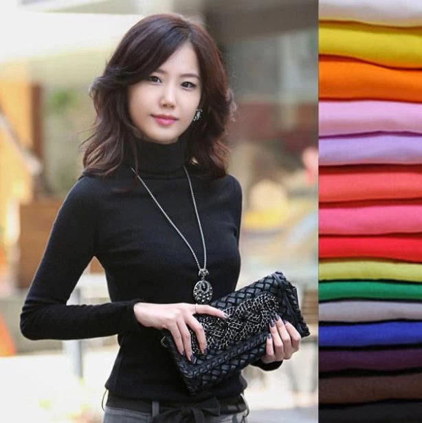 High Fashion Spring Autumn Winter Sweater Women Wool Turtleneck Pullovers Long Sleeve Plus Size Women Clothing