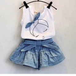 Baby Girl Clothing Sets T-shirt Skirts Cotton Print Short Sleeve Girls Clothes Sport Suits
