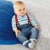 Baby Boy Long Sleeve T-shirt +Jeans Bib Pants Overall Outfit Clothes Set 2 Pcs S01