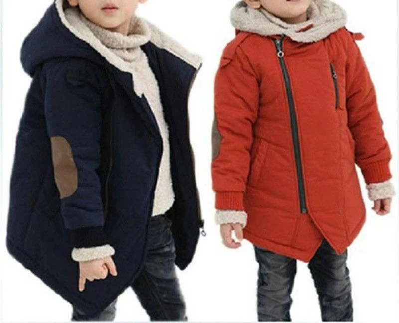 Winter Kid's Fashion & Casual Jackets Boy's Cashmere Long Sleeve Hooded Coats Kids Warm Clothing
