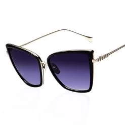 Fashion Women Sunglasses Cat Mirror Glasses Metal Cat Eye Sunglasses Women Designer High Quality Square Style