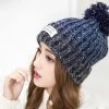 Fashion Woman's Warm Woolen Winter Hats Knitted Fur Cap For Woman Sooner State Letter Skullies & Beanies 6 Color Gorros