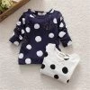 Cute Kid Girls Clothing Polka Dot Tops T-Shirt Cotton Long Sleeve Tees