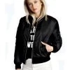 European Style Womens Retro Long Sleeve O-Neck Short Zipper Slim Bomber Jacket Casual Coat MA1 Pilot Bomber Jackets