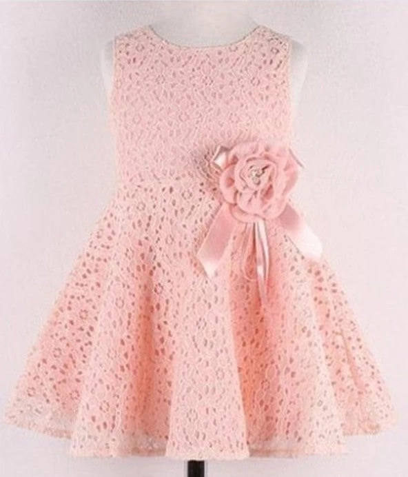 Girl Dress Bow Princess Dress Children Lace Dress Kid Noble Fairy Dress