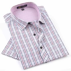 Men's Shirts Fashion Casual Plaid Short Sleeve Shirt Men Dress Shirt Spring Summber Style Shirts For Man