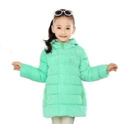 Kids Girls Winter Jacket Fashion Lightweight Outwear Kids Warm Long Coat Down & Parkas