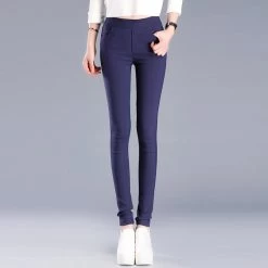 Colored Stretch Fashion Female Candy Colored Pencil Women's Pants Elastic Cotton Pants OL Slim Trousers Size S-3XL