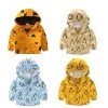 18M-6T Fashion Spring/Autumn Boys Hooded Jackets Cartoon Monster Print Outwear Good Quality Ginger Yellow Blouson Garcon CMB349