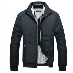 Men Jacket Male Casual Slim Fit Mandarin Collar Solid Jackets M-XXXL Men's Fashion Overcoat Clothing