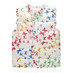 Girls Vests Children's Down Cotton Warm Vest Baby Girls Sweet Floral Waistcoat High Quality Kids Vest Outerwear 2-7 Years