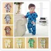 0-12M Baby Boy Rompers Blue Star Horse Baby Rompers Long Sleeves O-Neck Fleece Giraffe Baby Clothing Character Pattern V20