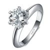 100% Solid Silver Ring Set 1 Carat Sona CZ Diamond Engagement Ring Real 925 Sterling Silver Rings For Women JZR121