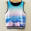 Fashion Women Sleeveless Sky Print Crop Top Cropped Tops Casual Top Fitness Women Vest Tank Tops