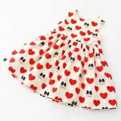 Summer Style Girl Dress Sleeveless Princess Heart Print Kids Dresses For Girls Baby