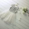 Summer Girl Dress Sweet Girls Kids Lace Princess Sleeveless Cotton Grey Dress Children Clothing