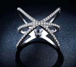 MDEAN White Gold Plated Bague Ring For Women Jewelry Vintage Individuality Party Casual/Sporty Rings MSR237