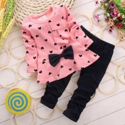 2-5Y Cotton Children Baby Girl Clothes Set Suit Toddler Products For Children Spring Free