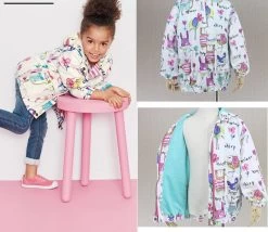 Spring Girls Clothing Fashion Girls Printing Full Sleeve Jackets Outerwear Toddler Girls Hooded Coats