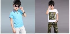Boys Clothes High Cotton Material O-neck Sports Children Clothing Set A401