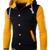 Autumn And Winter Even The Cap Baseball 8 Color Men's Slim Velour Hoodie