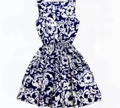 Summer Women Dress Casual Print Sleeveless Chiffon Stripe Floral Print Elastic Waist Bohemian Beach Dresses