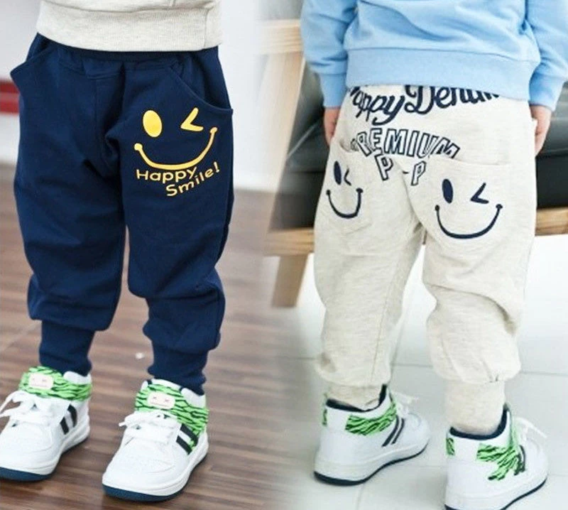 Cotton Kids Boys Pants Smiling Boys Harem Pants Boys Clothes Sports Casual Boys Trousers