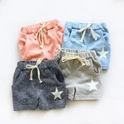 Child Clothing Baby Boy Girl Shorts Five-pointed Star Colours Casual Summer
